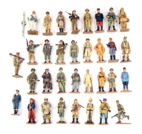 A group of Del Prado lead figures, various regiments, to include Don Cossack Russia 1918, Hurricane Ace Battle of Britain 940, Second Lieutenant The Japanese Air Force, etc. (1 tray)