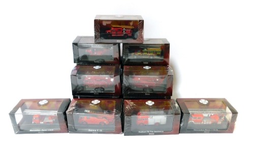 Various Atlas Editions diecast fire engines, 3cm high, etc. (a quantity, boxed, some in outer plastic wrapping)