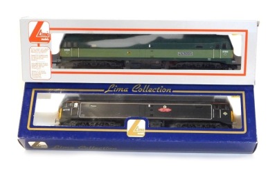 Lima Models OO gauge Class 47 locomotives, comprising 47701 Lady Godiva in Waterman Railways livery and 47004 D1524 Old Oak Common in BR two tone green, boxed. (2)