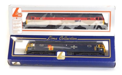 Lima Models OO gauge Class 47 diesel locomotives, comprising 47145 Merddin Emrys in Tinsley blue livery, limited edition 83/850 and 47972 The Royal Army Ordnance Corps in BR Technical Services red and grey livery, limited edition 563/850, boxed. (2)