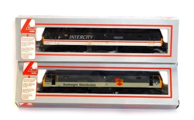 Lima Models OO gauge Class 47 diesel locomotives, comprising 47835 Intercity Windsor Castle in Intercity Swallow livery, limited edition number 515/650 and 47365 Diamond Jubilee in Rail Freight Distribution grey livery, boxed. (2)