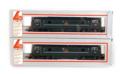 Lima Models OO gauge Class 42 diesel hydraulic BB locomotives, No D819 Goliath British Railway Brunswick Green livery, limited edition No 793/1000 and 470/1000, boxed. (2)