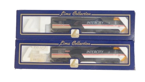 Lima Models OO gauge Class 43 HST Intercity Power and Dummy Cars, No 43129 and No 43181, Intercity Swallow livery. (2)