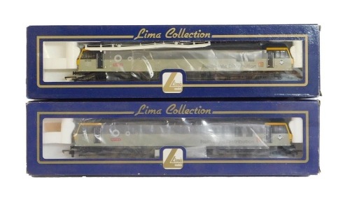 Lima Models OO gauge Class 92 electric locomotive, 92030 Ashford in Railfreight Distribution two tone grey livery, boxed. (2)