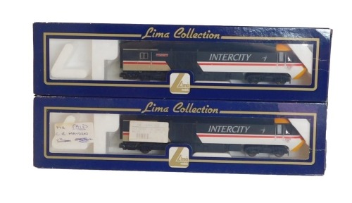 Lima Models OO gauge Class 43 HST Intercity Power and Dummy Cars, No 43129 and No 43181, Intercity Swallow livery. (2)