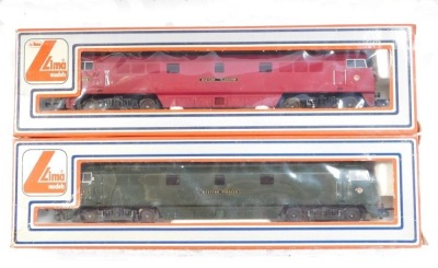 Lima Models OO gauge Class 52 locomotives, comprising D1016 Western Gladiator, and D1003 Western Pioneer, boxed. (2)