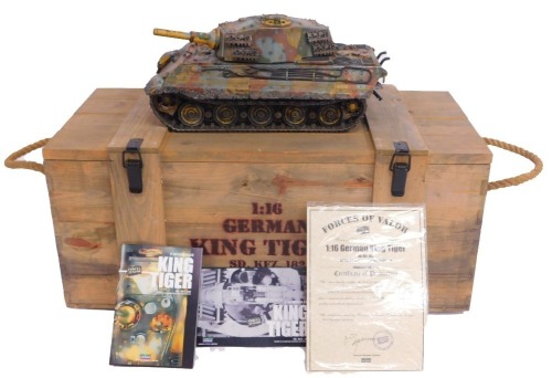 A Forces of Valor 1-16 scale German King Tiger tank, SD KFZ 182, boxed.