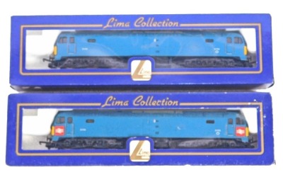 Lima Models OO gauge Class 47 locomotives, comprising D1733, XP 64 livery, and D1733, BR Experimentation livery, boxed. (2)