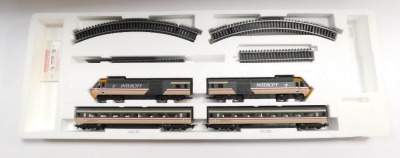 A Hornby OO gauge High Speed Train train set, including 43072 power car, 43051 dummy, 42191 coach and 42192 coach, track, boxed, incomplete. - 2