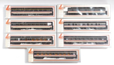 Lima Models OO gauge coaches, Intercity Mainline livery, including restaurant buffet car, parcel cars, etc. (7)