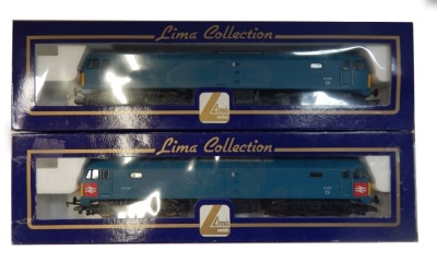 Lima Models OO gauge Class 47 locomotives, comprising D1733, XP64 blue livery, and D1733, XP64 livery, boxed. (2)