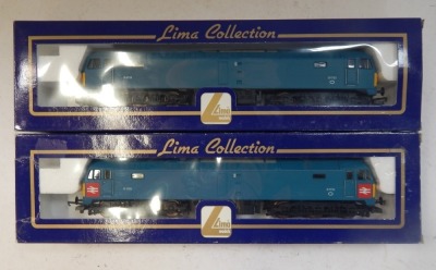 Lima Models OO gauge Class 47 locomotives, comprising D1733, XP64 blue livery, and D1733, XP64 livery, boxed. (2) - 2