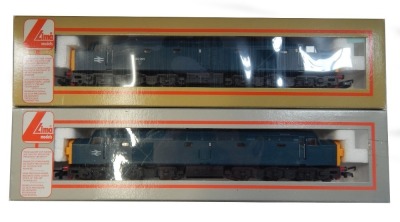 Lima Models OO gauge Class 40 locomotives, comprising 40126, BR blue livery, and 40001, BR blue livery, boxed. (2)