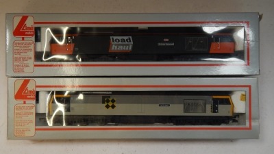 Lima Models OO gauge Class 60 locomotives, comprising 60004 Lochnagar, BR Railfreight Coal Sector livery, and 60059 Swindon Dalesman, Load Haul orange and black livery, boxed. (2) - 2