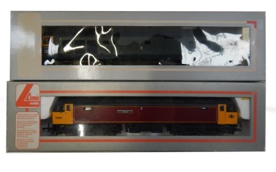 Lima Models OO gauge Class 97 and Class 50 diesel locomotives, comprising 97561 Midland Counties Railway 150 1839 to 1989, Midland County Railway maroon with yellow cabs, and D400, BR blue livery, boxed. (2)