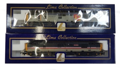 Lima Models OO gauge Class 37 diesel locomotives, comprising 37424 Isle of Mull, BR Mainline livery, and 37401 Mary Queen of Scots, BR Railfreight Distribution livery, boxed. (2)