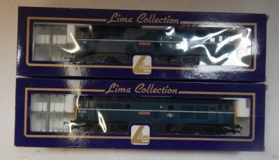 Lima Models OO gauge Class 31 locomotives, 31309 Cricklewood, BR blue with white stripe, boxed. (2) - 2