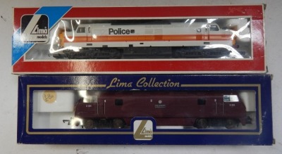 A Lima Models OO gauge Class 37 diesel locomotive, Leith livery, and Class 42 Warship diesel locomotive, D809 Champion, BR maroon, boxed. (2) - 2