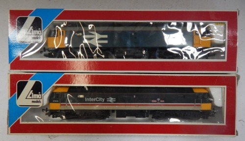 Lima Models OO gauge Class 47 locomotives, comprising 47609 Firefly, Intercity livery, and 47455, BR blue with yellow ends, large logo, boxed. (2)