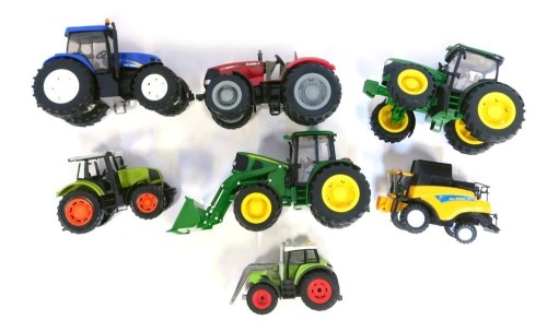 Ertl and Britains tractors, including T8040 New Holland, cased Puma 210, John Deere 6210R, etc. (1 box)