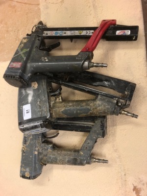 Three various nail guns/staplers. Note: VAT is payable on the hammer price of this lot at 20%.