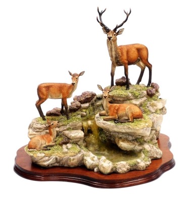 A Border Fine Arts sculpture of Monarch of Glen Mhor, BFA205, bears label to base.