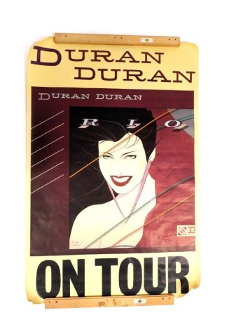 A 1982 Duran Duran On Tour Rio poster, 153cm x 101cm.