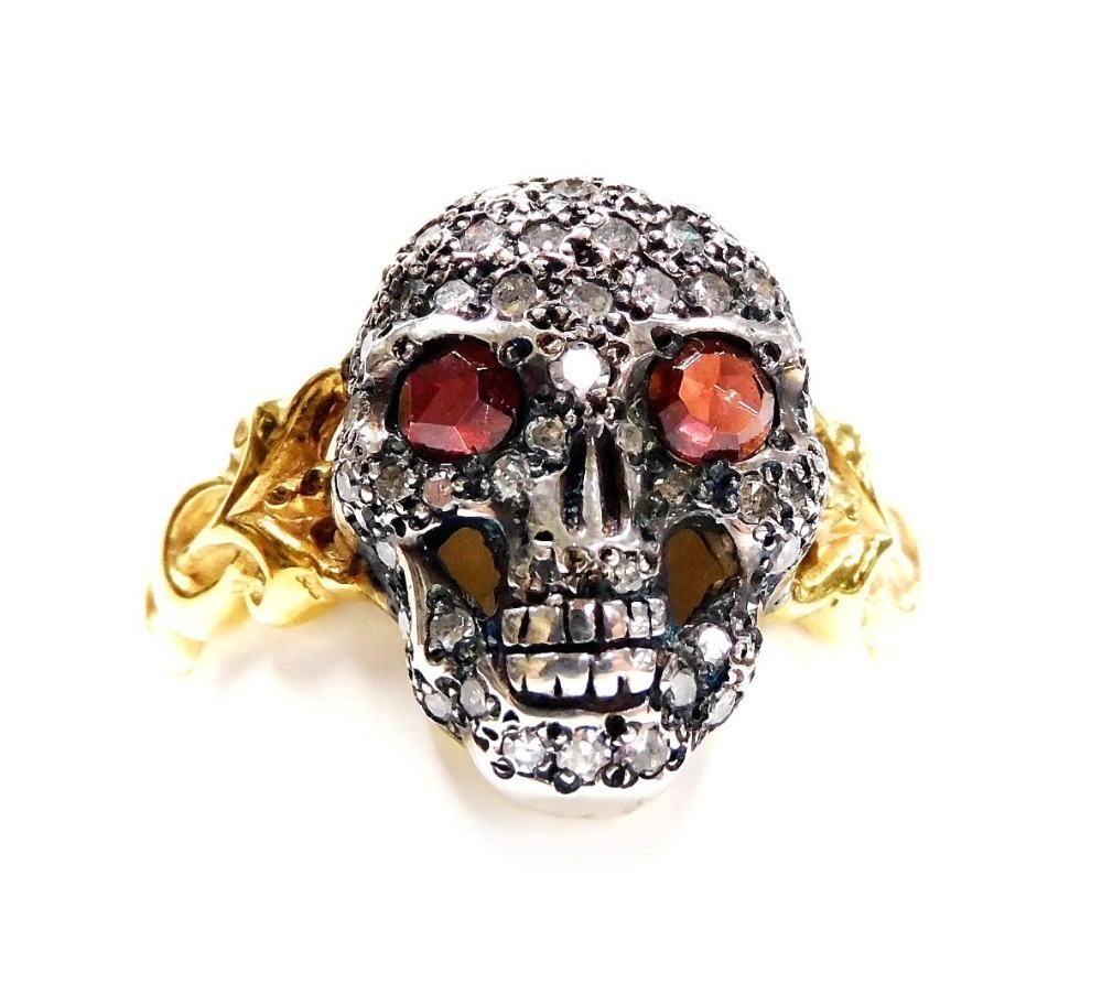 Skull ring with hot sale ruby eyes