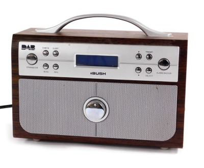 A Bush DAB radio, wooden cased, model NE-3160.