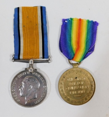 A World War I pair of medals, comprising Great War and Victory medals, named to Pte. T.W.Harris, 15-Lond R, 3966, together with paperwork relating to Thomas William Harris, who served with the 1/15th London Regiment, and Middlesex Regiment, 4th Battalion, - 3