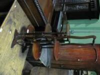 An Edwardian string inlaid mahogany folding Cakestand with dished stands