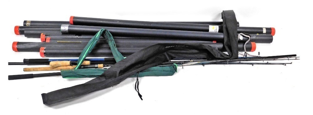 Four fishing rods, comprising a Ron Thompson Superior 12ft carp rod, a  Wychwood rod, John Wilson