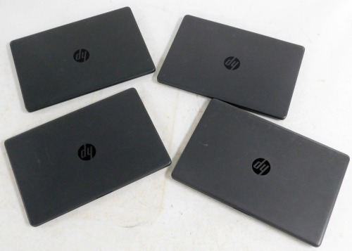 Four HP laptops.