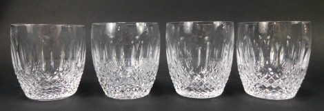 A set of four Waterford Coleen pattern tumblers, 8.5cm high.