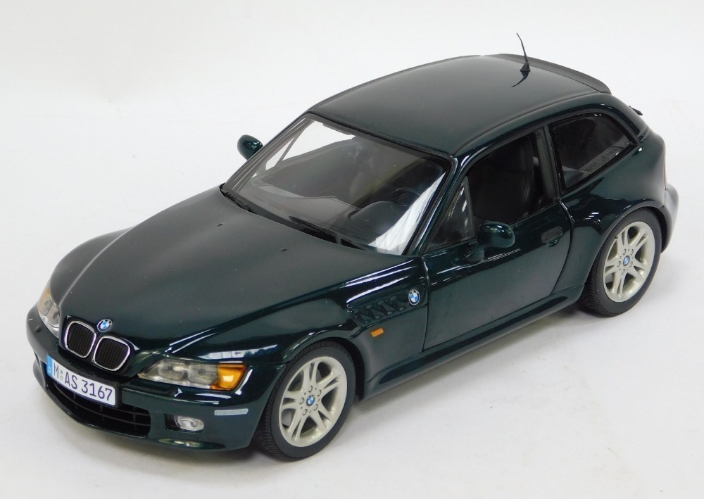 A BMW Z3 coupe 2.8 diecast model, 1-18 scale, boxed.
