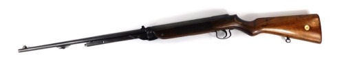 A Webley MkIII air rifle .177 calibre, with walnut stock, 111cm long.