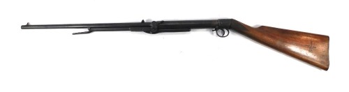 A BSA 19thC air rifle, marked The Birmingham Small Arms Company Limited, .22 calibre, serial no 12263, with walnut stock, 110cm long.