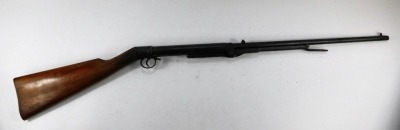 A BSA 19thC air rifle, marked The Birmingham Small Arms Company Limited, .22 calibre, serial no 12263, with walnut stock, 110cm long. - 2