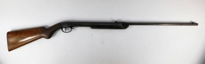 An air rifle, .22 calibre, bolt action, unmarked, with wooden stock, 108cm long. - 2