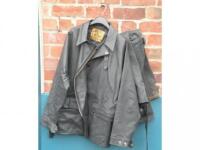 A Belstaff Black Prince Carolite motorcycle jacket and trousers