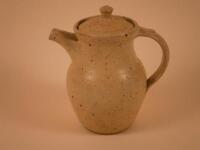 A Studio Pottery coffee pot and cover by Ray Finch of Winchcombe with a