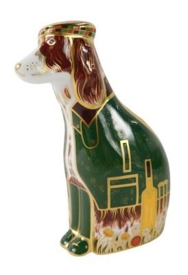 A Royal Crown Derby English Spaniel paperweight, limited edition number 264/1000, lacking stopper, boxed, 16cm high.