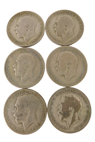 Five George V silver florins, 1921, two 1922, two 1931, and 1920. (6)