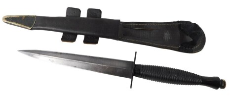 A diving knife, 32cm long, in material case.