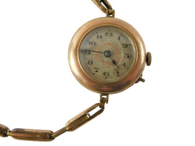 A ladies gold plated wristwatch. (AF)