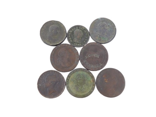 A collection of cartwheel and other pennies and coinage, G Rex tokens, J Cook, George III, and others. (a quantity)