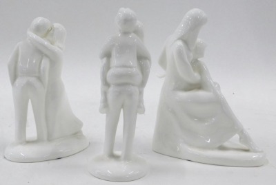 Three Royal Doulton Images figures, comprising Playmates, First Kiss, and Mother/Daughter, the largest 19cm high. (3) - 2