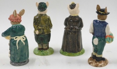 Four John Beswick Sinclairs figures, comprising Gardener Rabbit ECF12, Lady Pig ECF11, Gentleman Pig ECF10, and Mrs Rabbit Baking ECF13, the largest 13cm high, boxed. (4) - 2