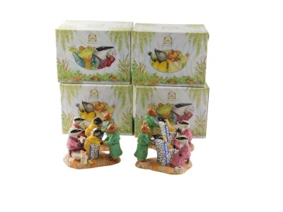 Four Royal Doulton Wind in the Willows figures, of As Good As New, limited edition of 1000, numbers 281, 527, 768, and 322.