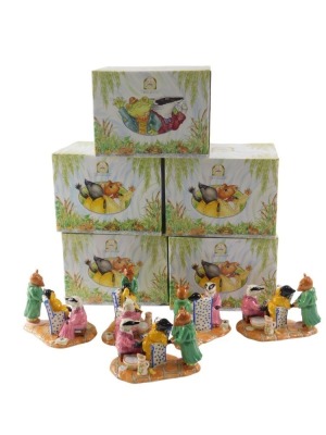 Five Royal Doulton Wind in the Willows figures, As Good As New, limited edition numbers 771, 728, 538, 638, and 735.